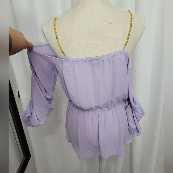 Bold elements cold shoulder blouse - Picture 8 of 11